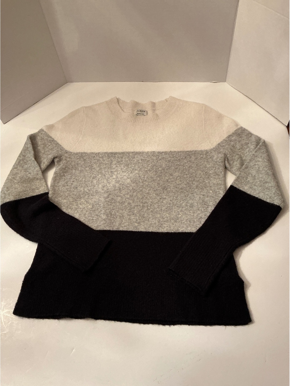 J. Crew extra soft colorblock crewneck sweater size XS